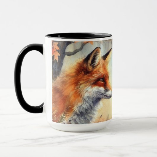 Waterverf Red Fox Herfst herfst kleur Natuur Mok (Links)