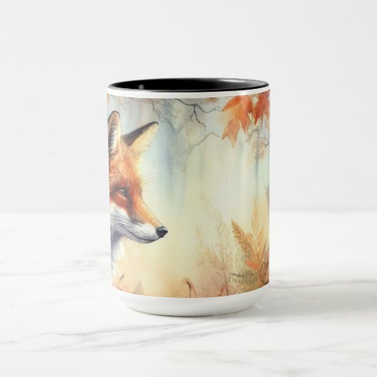 Waterverf Red Fox Herfst herfst kleur Natuur Mok (Midden)