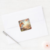 Waterverf Red Fox Herfst herfst kleur Natuur Vierkante Sticker (Envelop)