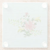 Waterverf Red Gerbera Daisy Acryl w / Greenery Glazen Onderzetter (Achterkant)