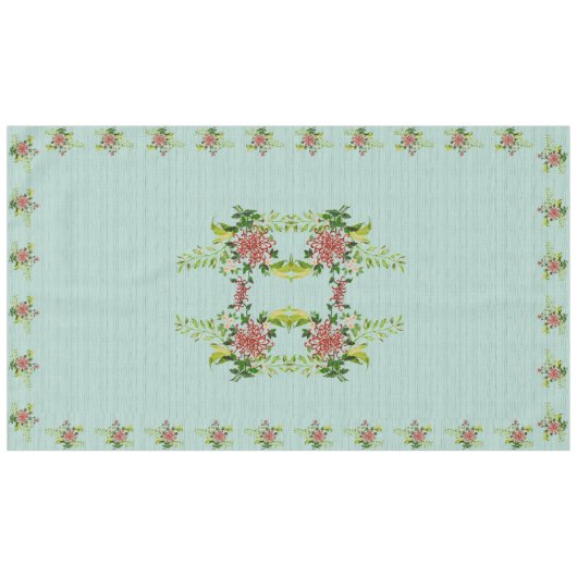 Waterverf Red Gerbera Daisy w / Greenery 60" x 104 Tafelkleed (Voorkant (Horizontaal))