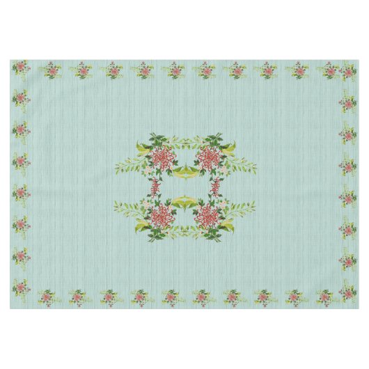 Waterverf Red Gerbera Daisy w / Greenery 60" x 84" Tafelkleed (Voorkant (Horizontaal))