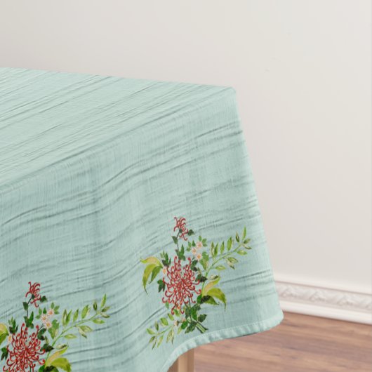 Waterverf Red Gerbera Daisy w / Greenery 60" x 84" Tafelkleed (Voorbeeld)