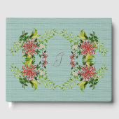 Waterverf Red Gerbera Daisy w / Greenery Gastenboek (Voorkant)