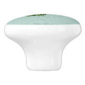 Waterverf Red Gerbera Daisy w / Greenery Keramische Knop (Zijkant)