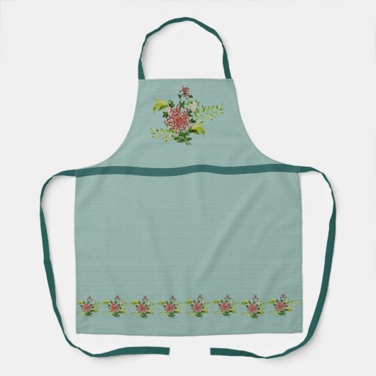 Waterverf Red Gerbera Daisy w / Greenery Schort (Voorkant)