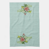 Waterverf Red Gerbera Daisy w / Greenery Theedoek (Verticaal)