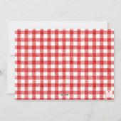 Waterverf Red Gingham Foto Kerstmis Feestdagenkaart (Achterkant)