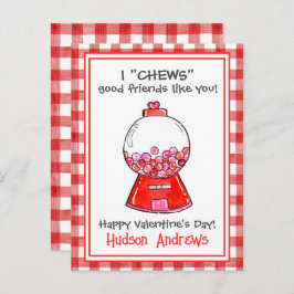 Waterverf Red Gingham Gumballs Valentijns Kaarten