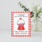 Waterverf Red Gingham Gumballs Valentijns Kaarten (Staand voorkant)