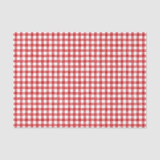 Waterverf Red Gingham Tissuepapier (Voorkant)