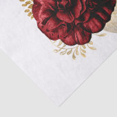 Waterverf Red Gold Floral Bouquet Tissuepapier (Detail)