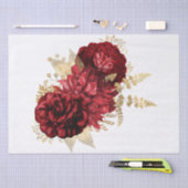 Waterverf Red Gold Floral Bouquet Tissuepapier (Craft)