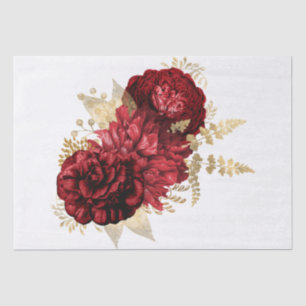 Waterverf Red Gold Floral Bouquet Tissuepapier