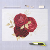 Waterverf Red Gold Floral Bouquet Tissuepapier (Craft)