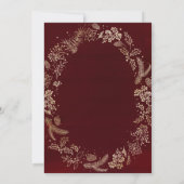 Waterverf Red Gold Wreate kerstparty Kaart (Achterkant)