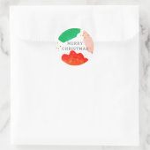 Waterverf Red Green Custom Text Abstract Holiday Ronde Sticker (Tas)