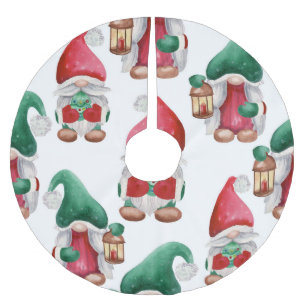 WATERVERF RED & GROEN CHRISTMAS GNOMES KERSTBOOM ROK