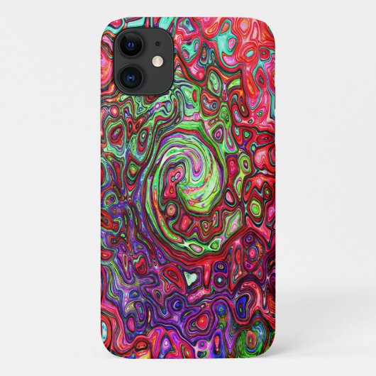 Waterverf Red Groovy Abstract Retro vloeistof Case-Mate iPhone Case (Achterkant)