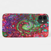 Waterverf Red Groovy Abstract Retro vloeistof Case-Mate iPhone Case (Achterkant (horizontaal))