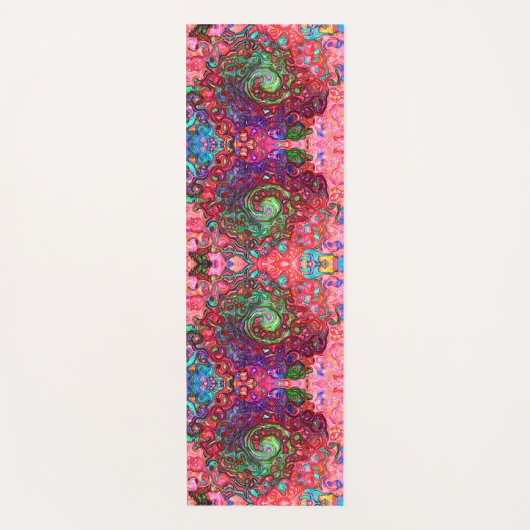 Waterverf Red Groovy Abstract Retro vloeistof Yogamat (Voorkant)