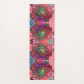 Waterverf Red Groovy Abstract Retro vloeistof Yogamat (Achterkant)