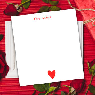 Waterverf Red Heart Valentijnsdag op persoonlijke  Notitieblok