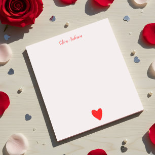 Waterverf Red Heart Valentijnsdag op persoonlijke  Notitieblok