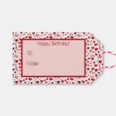 Waterverf Red Hearts Valentijnsdag Cadeaulabel (Voorkant (Horizontaal))