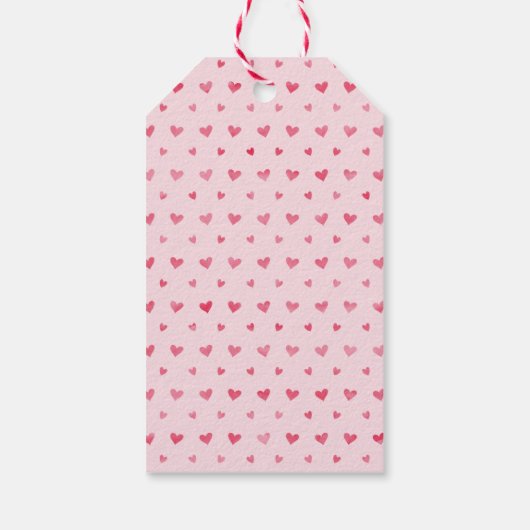 Waterverf Red Hearts Valentijnsdag Gift Cadeaulabel (Achterkant)