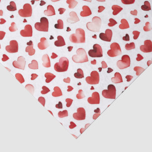 Waterverf Red Hearts Valentijnsdag Tissuepapier