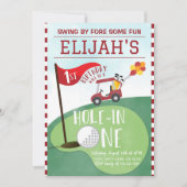 Waterverf Red Hole in One Golf 1e Verjaardag Kaart (Voorkant)