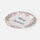 Waterverf Red Holiday Party Winterbessen Papieren Bordje (Gekanteld)