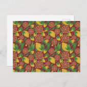 Waterverf Red Lemon Fruit Pattern Briefkaart (Voorkant / Achterkant)