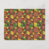 Waterverf Red Lemon Fruit Pattern Briefkaart (Voorkant)