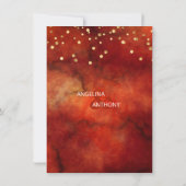 Waterverf RED Marsala GOLD Wedding Invitations Kaart (Achterkant)