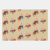 Waterverf Red Panda Beer Inpakpapier Vel (Voorkant 3)