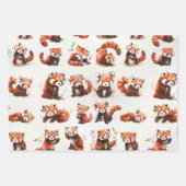Waterverf Red Panda Beer Inpakpapier Vel (Voorkant)