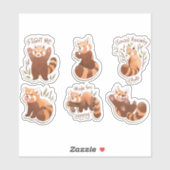 WATERVERF RED PANDA STICKERS SET (Vel)