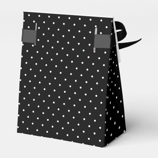 Waterverf Red Petunias Black White Polka Dots Bedankdoosjes (Achterkant)