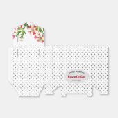 Waterverf Red Petunias Black White Polka Dots Bedankdoosjes (Uitgevouwen)