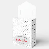 Waterverf Red Petunias Black White Polka Dots Bedankdoosjes (Geopend)