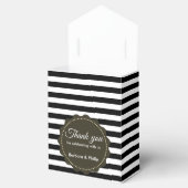 Waterverf Red Petunias Black White Stripes Bedankdoosjes (Geopend)