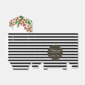 Waterverf Red Petunias Black White Stripes Bedankdoosjes (Uitgevouwen)