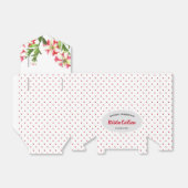 Waterverf Red Petunias Red White Polka Dots Bedankdoosjes (Uitgevouwen)