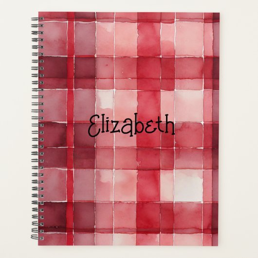 Waterverf Red Plaid Planner (Voorkant)