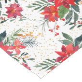 Waterverf Red Poinsettia Bouquet Holiday Patroon Medium Tafelloper (Hoek)