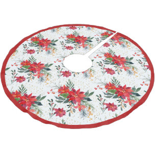 Waterverf Red Poinsettia Bouquet kerst Kerstboom Rok