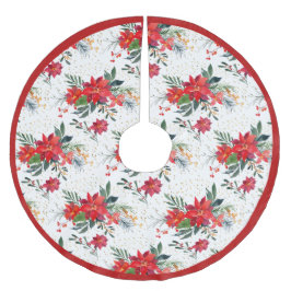 Waterverf Red Poinsettia Bouquet kerst Kerstboom Rok