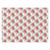 Waterverf Red Poinsettia Bouquet kerst Tafelkleed (Voorkant (Horizontaal))